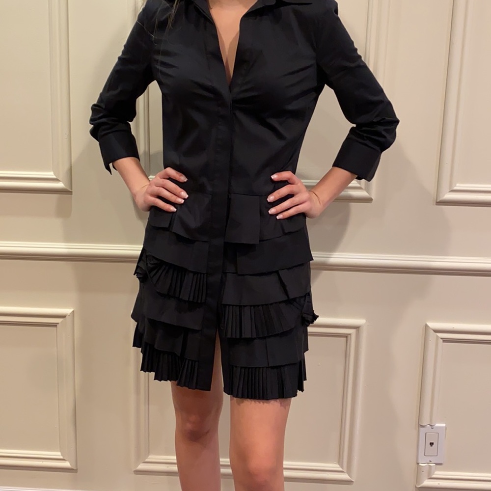 BCNGMAXAZRIA black ruffle bottom dress